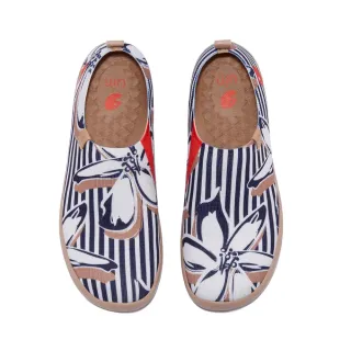【uin】西班牙原創設計 女鞋 條紋花開彩繪休閒鞋W1010561(彩繪)