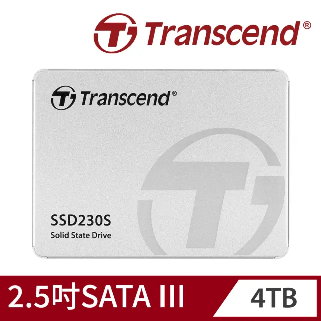 Transcend 創見】SSD230S 4TB 2.5吋SATA III SSD固態硬碟(TS4TSSD230S