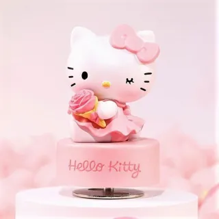 【JARLL 讚爾藝術】Hello Kitty 愛上玫瑰音樂盒(官方授權)