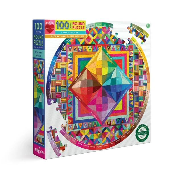 eeBoo Beauty of Color 100 Piece Round Puzzle(100片圓拼圖 色彩之美)