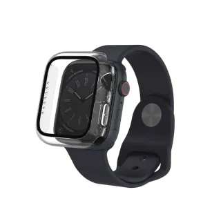 【Philips 飛利浦】Apple Watch 7/8 45mm 全包覆式鋼化玻璃保護殼-透明(DLK2205T/96)