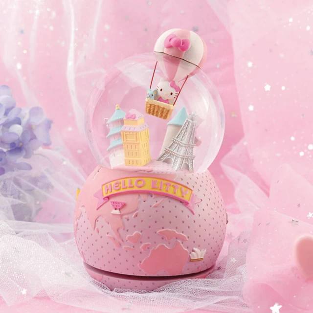 【JARLL 讚爾藝術】Hello Kitty 環遊世界(水晶球音樂盒)