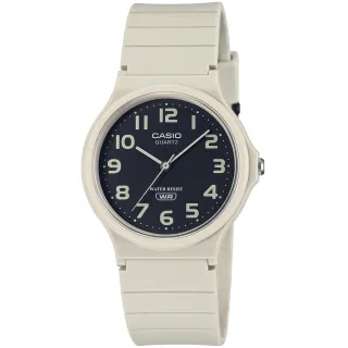 【CASIO 卡西歐】簡約輕薄雙色腕錶/白x黑面 數字款(MQ-24UC-8B)
