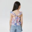 【GAP】女童裝 輕薄方領花邊袖無袖上衣-彩色印花(622658)