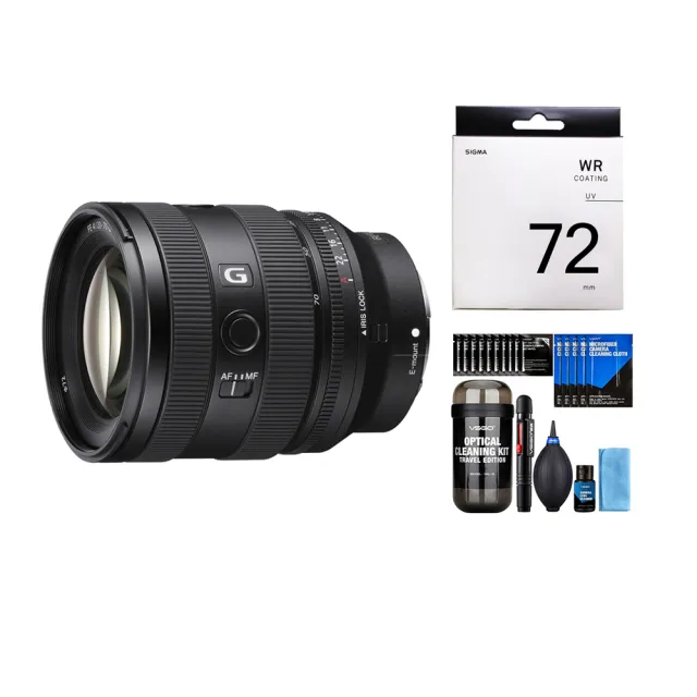 【SONY 索尼】FE 20-70mm F4 G + SIGMA WR UV 72mm 保護鏡 + DKL-15膠囊清潔 SEL2070G(公司貨)