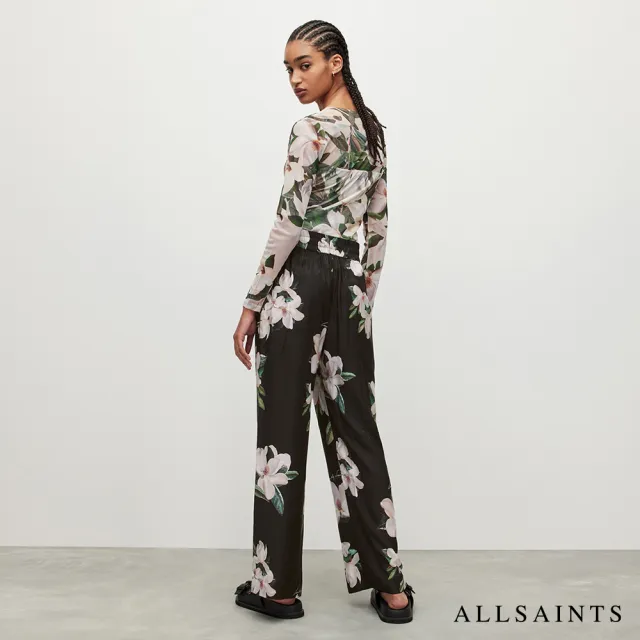 【ALLSAINTS】TYLER 真絲混紡滑順玉蘭花印花長褲 WP027Y(舒適版型)