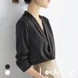 【Lockers 木櫃】春季氣質蠶絲V領襯衫 L112022001(襯衫)