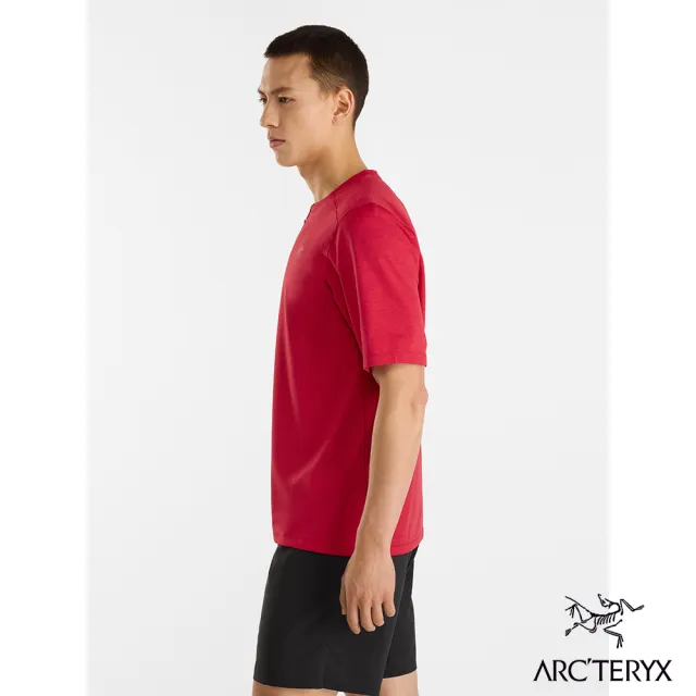 【Arcteryx 始祖鳥官方直營】男 Cormac 1/4 快乾短袖圓領衫(鶴立雜紅)