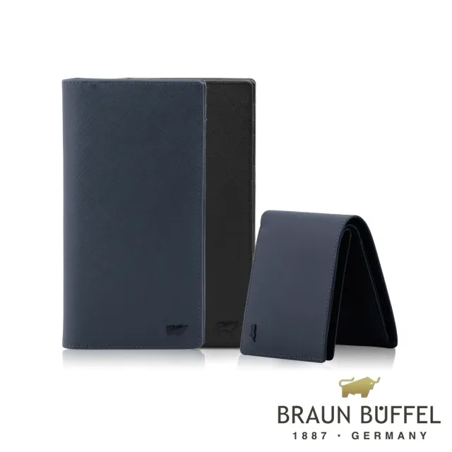 【BRAUN BUFFEL 德國小金牛】台灣總代理 洛菲諾P-II 單層卡夾-黑色(BF347-151-BK)