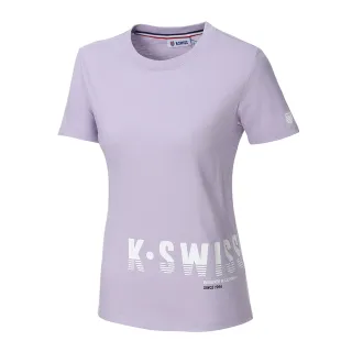 【K-SWISS】棉質吸排T恤 Logo Tee-女-粉紫(198052-592)