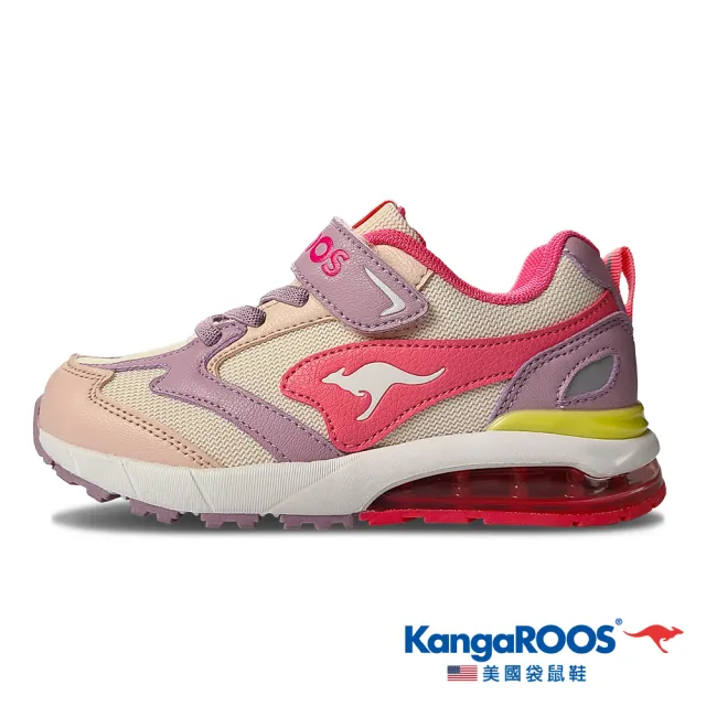 【KangaROOS 美國袋鼠鞋】童鞋 CAPSULE 機能運動 太空氣墊跑鞋(粉-KK31953)