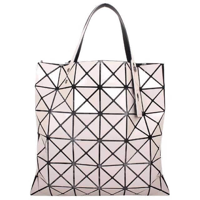 【ISSEY MIYAKE 三宅一生】BAOBAO 原色透光幾何方格6x6手提包(米白/亮面)