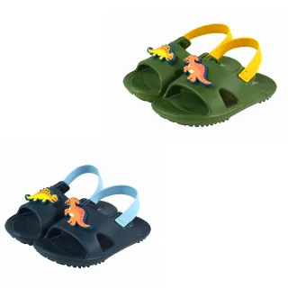 【TOPU ONE】13-18cm兒童鞋 寶寶拖涼鞋 恐龍造型釦輕量減壓室內外拖鞋-版型偏小(藍&綠色)