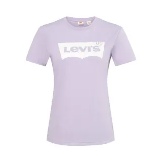 【LEVIS】女款 重磅短袖T恤 / 修身版型 / 經典Logo / 210GSM厚棉 香檳紫 熱賣單品 A2806-0003