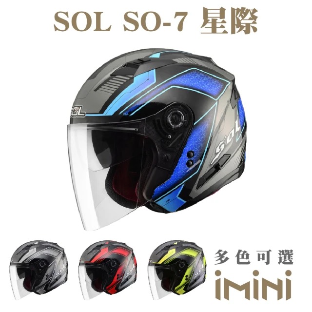 SOL SO-7E 星幕 消光灰/黑銅 3/4罩(開放式安全