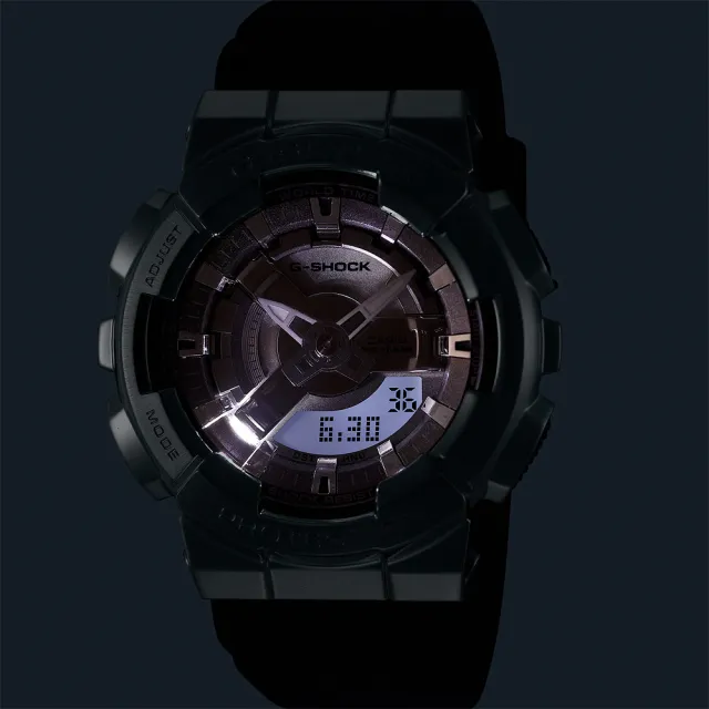 【CASIO 卡西歐】G-SHOCK 金屬色雙顯電子錶-百搭銀 禮物 送禮 推薦(GM-S110-1A)