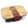 【SANRIO 三麗鷗】Hello Kitty木蓋玻璃保鮮盒超值4件組(台灣正版授權現貨商品)