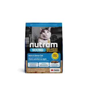 【Nutram 紐頓】S5均衡健康系列-雞肉+鮭魚成貓&熟齡貓 5.4kg/12lb(貓糧、貓飼料、貓乾糧)