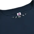 【ILEY 伊蕾】魅力花卉蕾絲披肩造型雪紡上衣(深藍色；M-XL；1232081810)