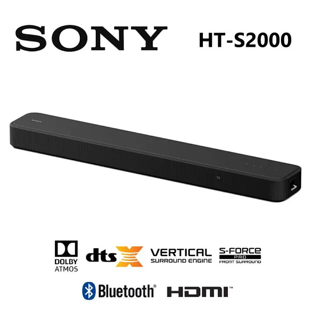 【SONY 索尼】3.1.2 聲道 SOUNDBAR 單件式 家庭劇院組(HT-S2000)