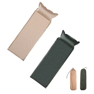 【DREAMCATCHER】自動充氣可拼接帶枕床墊 單人款(充氣床墊/帶枕床墊/戶外/露營/野餐)