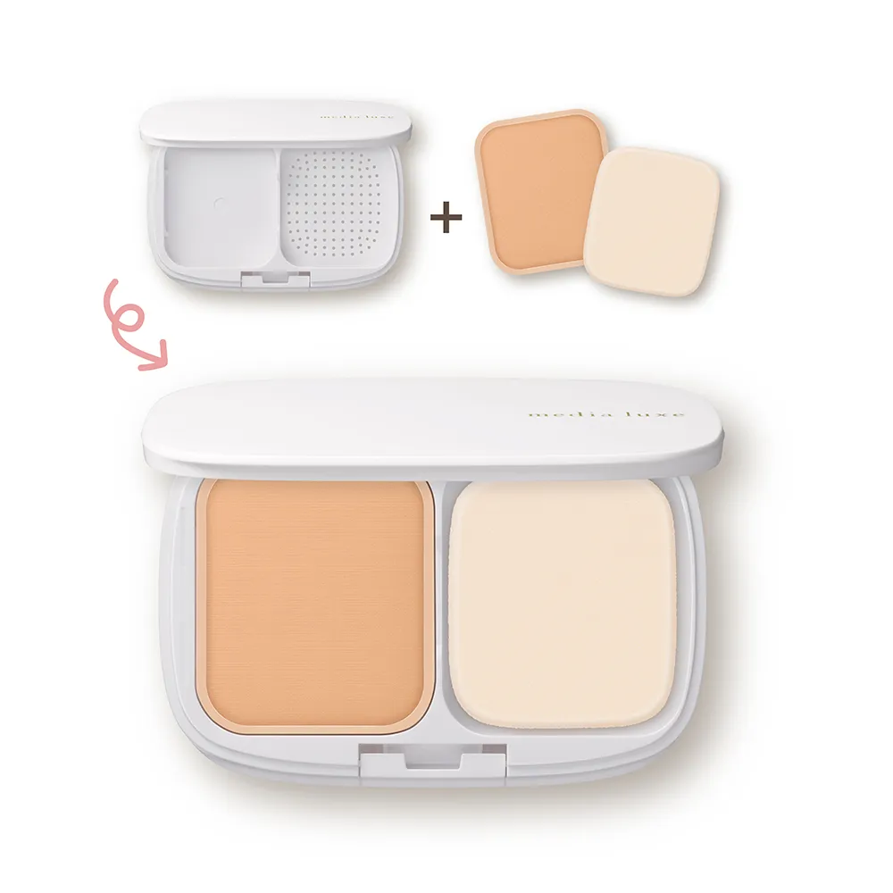 【media 媚點】雪紡親膚粉餅組合(蕊芯+外殼)