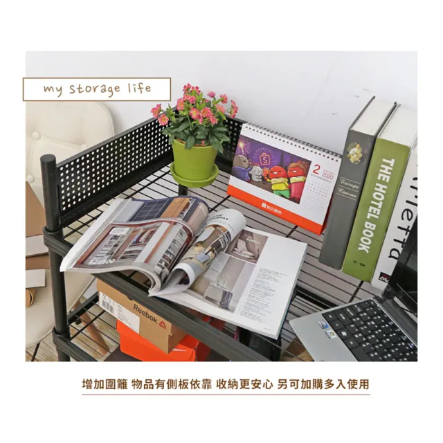 【居家cheaper】45X60X205CM厚鐵框圍籬款四層收納鐵架(波浪架/層架/置物架/儲藏架/貨架/耐重鐵架)