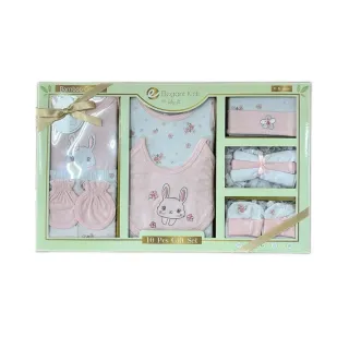 【樂樂童鞋】美國Elegant kids十件組彌月禮盒-粉色(彌月禮盒 十件組彌月禮盒)
