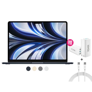 【Apple】65W快充頭+2M充電線★MacBook Air 13.6吋 M2 晶片 8核心CPU 與 10核心GPU 8G/512G SSD