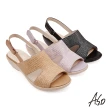 【A.S.O 阿瘦集團】A.S.O 機能休閒 挺麗氣墊舒適拼接真皮涼鞋(多色任選)