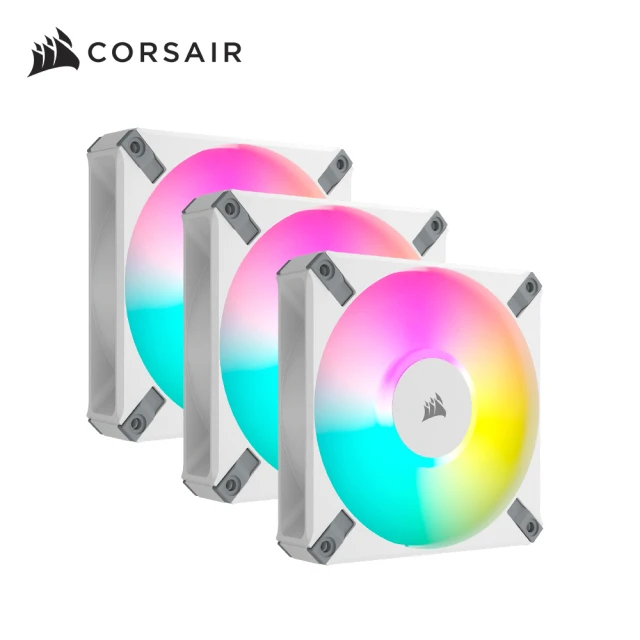 CORSAIR 海盜船 AF120 RGB ELITE 白色機殼風扇*3+Lighting控制器