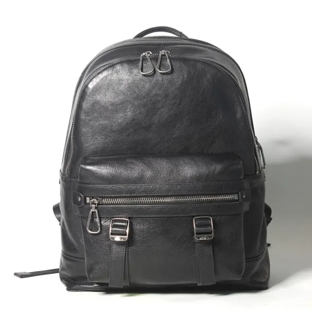 【巴黎精品】真皮後背包雙肩包真皮包包側背包隨身手提包(旅行雙層大容量男包包a1bk14)