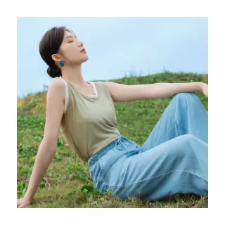 【OB 嚴選】涼感莫代爾假兩件不對稱背心上衣 《AB18243》