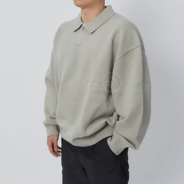 【Essentials】FOG Knit L/S Polo 男款 女款 灰綠色 長袖 上衣 192BT222183F