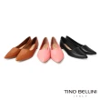 【TINO BELLINI 貝里尼】巴西進口牛皮尖楦內增高低跟鞋FSBT009(粉)