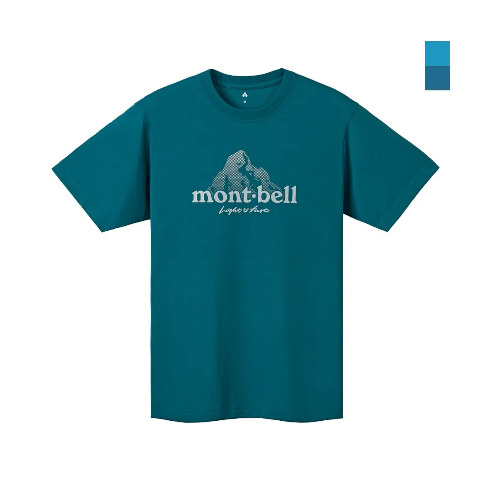 【mont bell】快乾排汗衣 中性 亮藍 深野鴨綠 Wickron T Dot Logo 1114471