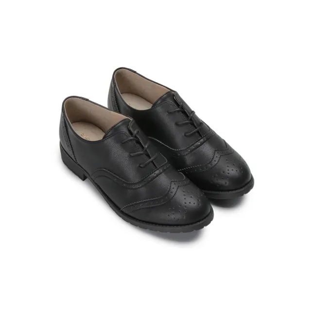 【FUFA Shoes 富發牌】現貨 牛津百搭質感低跟鞋  樂福鞋 寬版真皮鞋墊 FE77 大尺碼女鞋(小白鞋 台灣製)