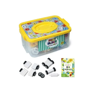 【韓國 Plafarm】積木教玩具-英文130PCS收納盒(認知學習 益智積木 拼圖)