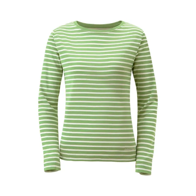 【mont bell】Wic Striped LS 女款長袖排T 牙白/藍 葉綠/牙白 白/紅 1114544