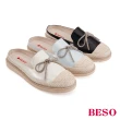 【A.S.O 阿瘦集團】BESO 幻彩鏡面牛軟皮直套休閒穆勒鞋(黑色)