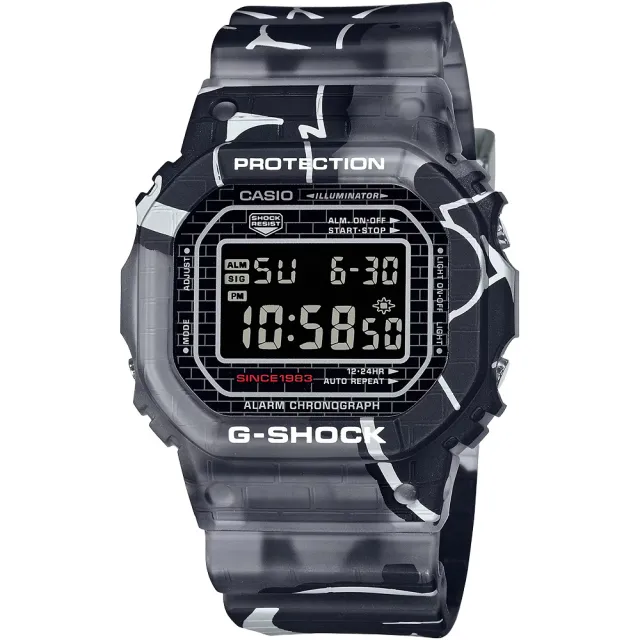 【CASIO 卡西歐】G-SHOCK 原創塗鴉藝術手錶 開學(DW-5000SS-1)