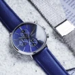 【Relax Time】三眼計時手錶-藍/40mm 加贈皮帶(RT-85-2)