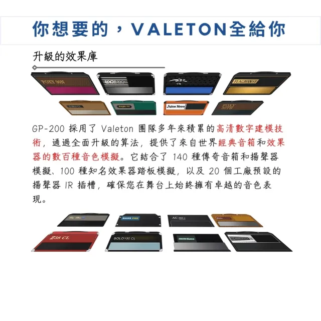 【Valeton】GP-200 旗艦綜合效果器(高超數位建模技術)