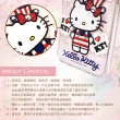 【apbs】三麗鷗 Kitty Samsung Galaxy S23 Ultra / S23+ / S23 輕薄軍規防摔水晶彩鑽手機殼(凱蒂美國派)
