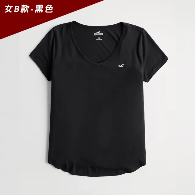 【HOLLISTER Co】HCO 海鷗 經典刺繡海鷗素面短袖T恤 上衣-女-多色組合(平輸品/短T)