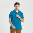 【JOHN HENRY】袖子色塊條紋配色POLO衫-藍色