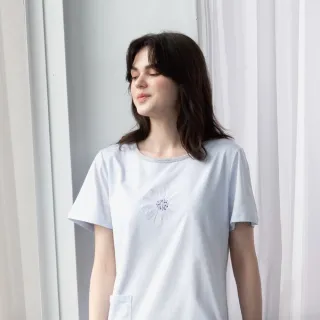 【La Felino 羅絲美】天使之吻100%純棉短袖洋裝睡衣(R2127)