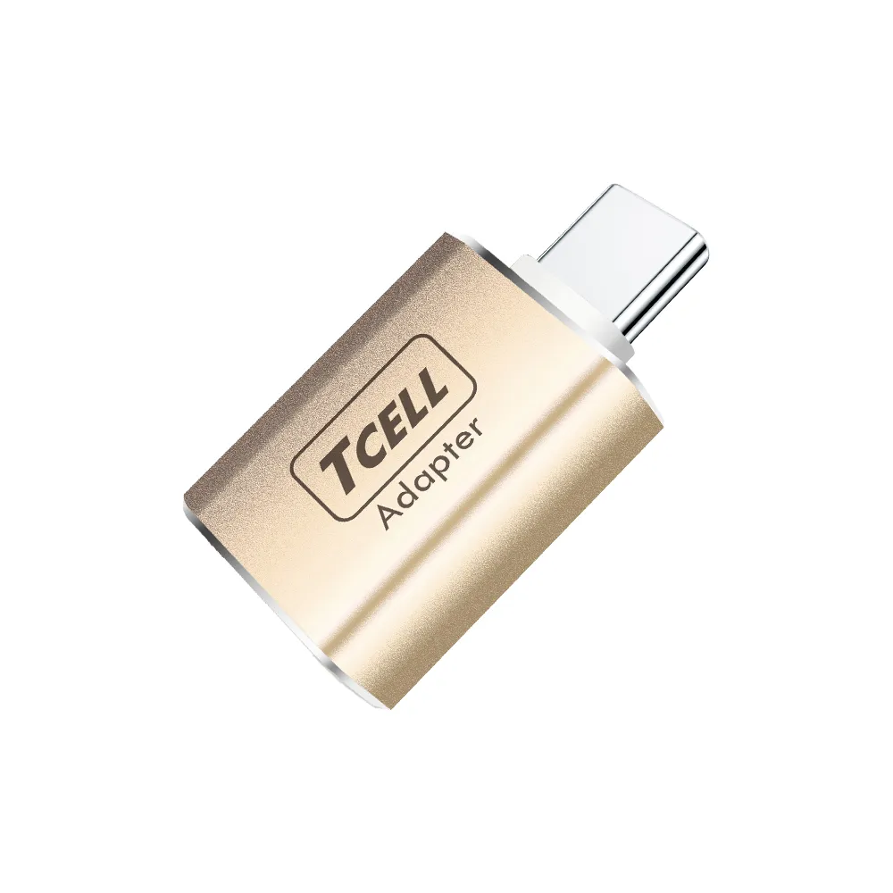 【TCELL 冠元】USB 3.2 A to Type-C 高速高質感轉接頭(香檳金)