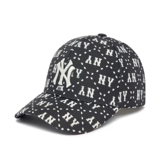 【MLB】可調式硬頂棒球帽 MONOGRAM系列 紐約洋基隊(3ACPM023N-50BKS)