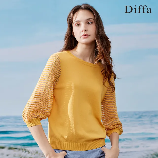 【Diffa】七分造型袖線衫-女